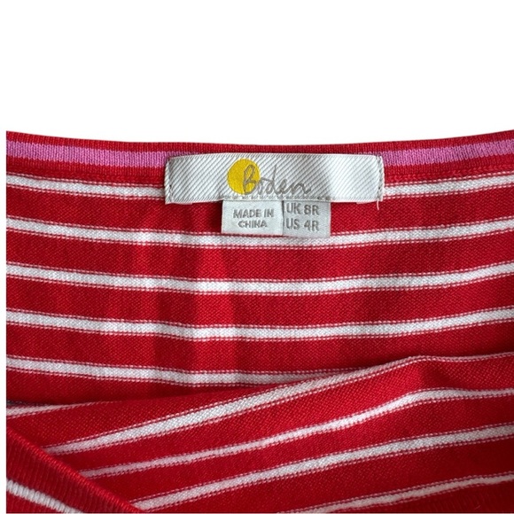 Boden Aida Stripe Square Neck Midi Dress Size 4R - Picture 2 of 3